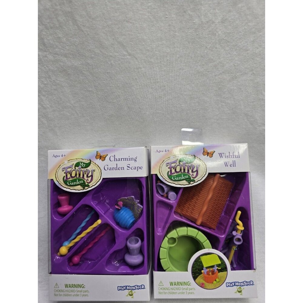 Play Monster My Fairy Garden Wishful Well And Charming Garden Scape Lot- New